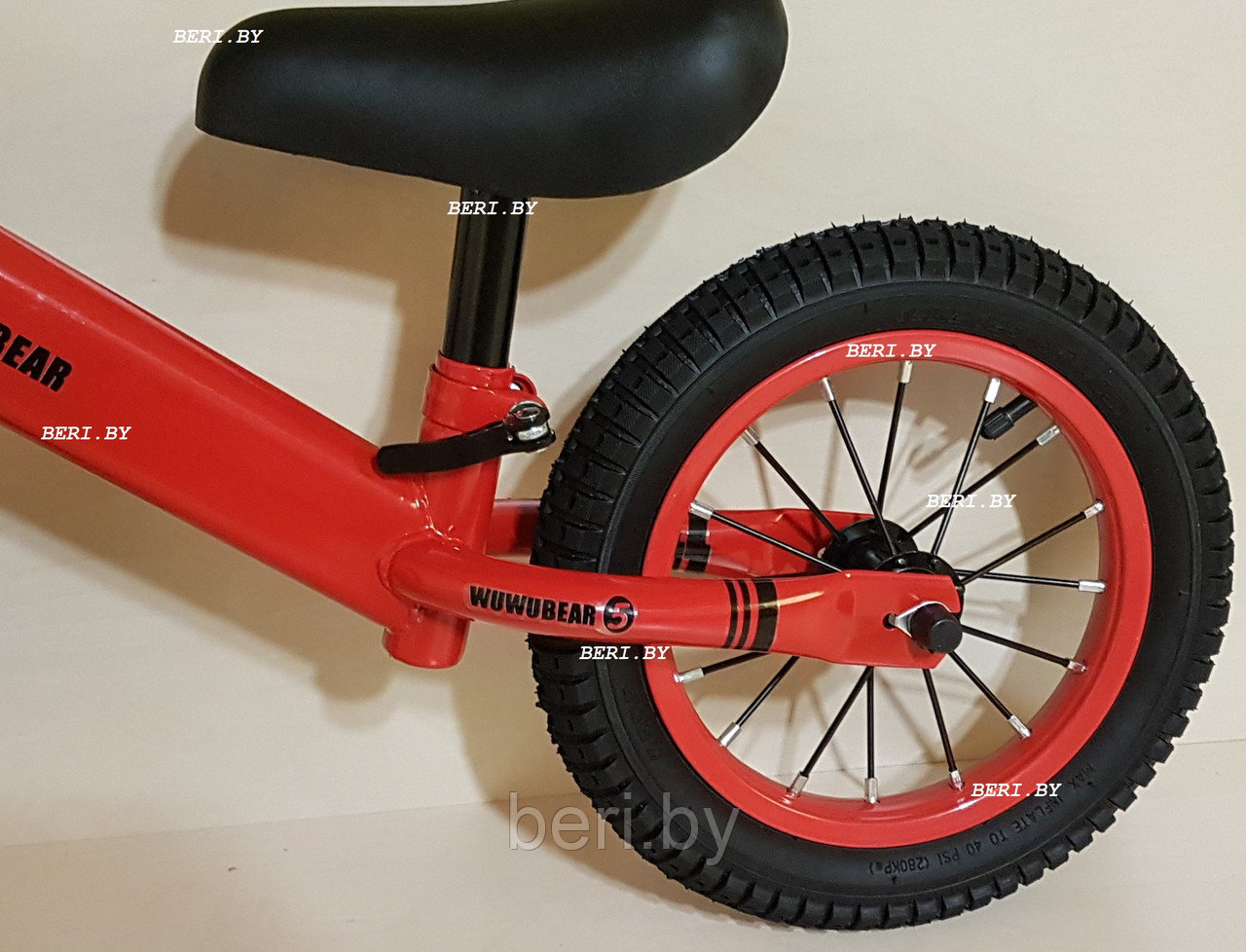 S-04 Беговел детский 12" , НАДУВНЫЕ колеса, руль и сидение регулируется, от 2 лет, красный - фото 3 - id-p148690168