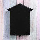 Ящик почтовый без замка (с петлёй), вертикальный, «Домик», чёрный, фото 5