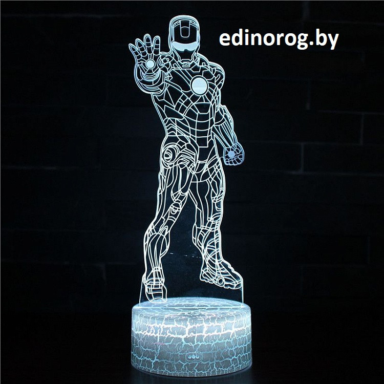 Светильник 3D Железный - Человек, 7 режимов цвета.