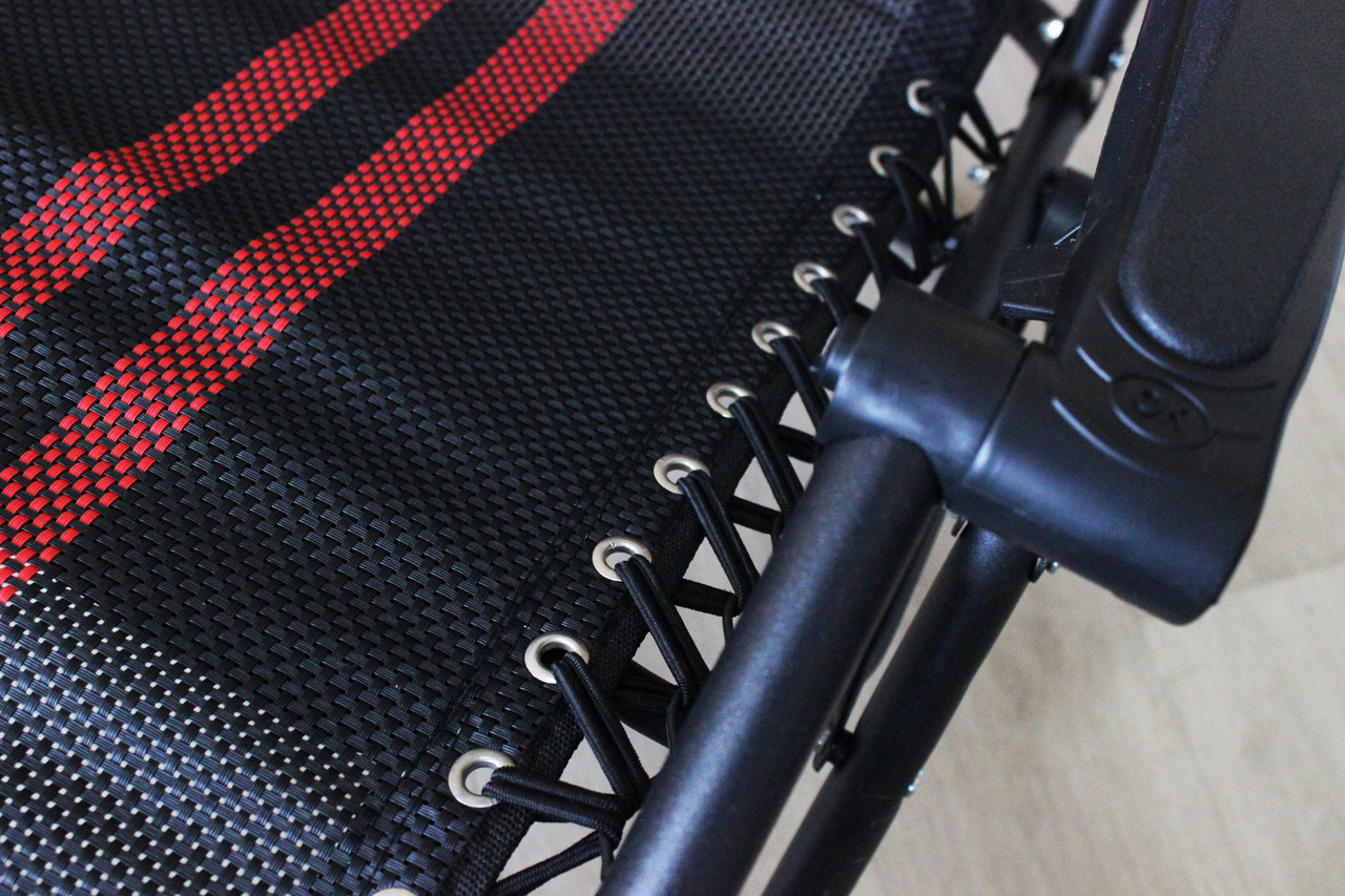 Кресло-шезлонг черное с красными полосками (172см длина) - фото 8 - id-p148725182