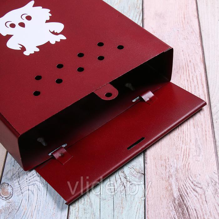 Ящик почтовый без замка (с петлёй), вертикальный, «Домик», бордовый - фото 4 - id-p148736335