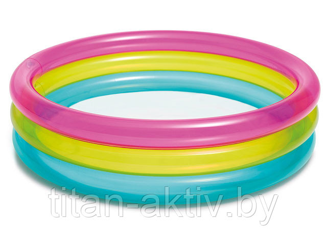 Надувной детский бассейн Rainbow, 86х25 см, INTEX (для детей от 1 до 3 лет) - фото 1 - id-p148737740