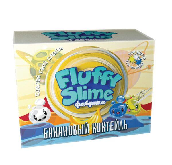 Набор для эксперементов Fluffy Slime фабрика "Банановый коктейль" 3 слайма 3 цвета, арт.889