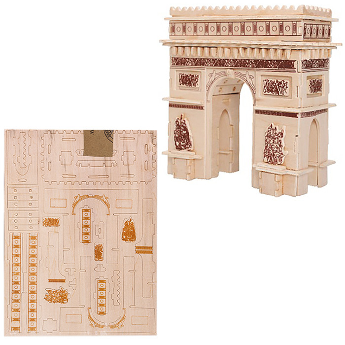 Пазл деревянный 3D 3 пластины с деталями "Триумфальная арка" - фото 2 - id-p148769668