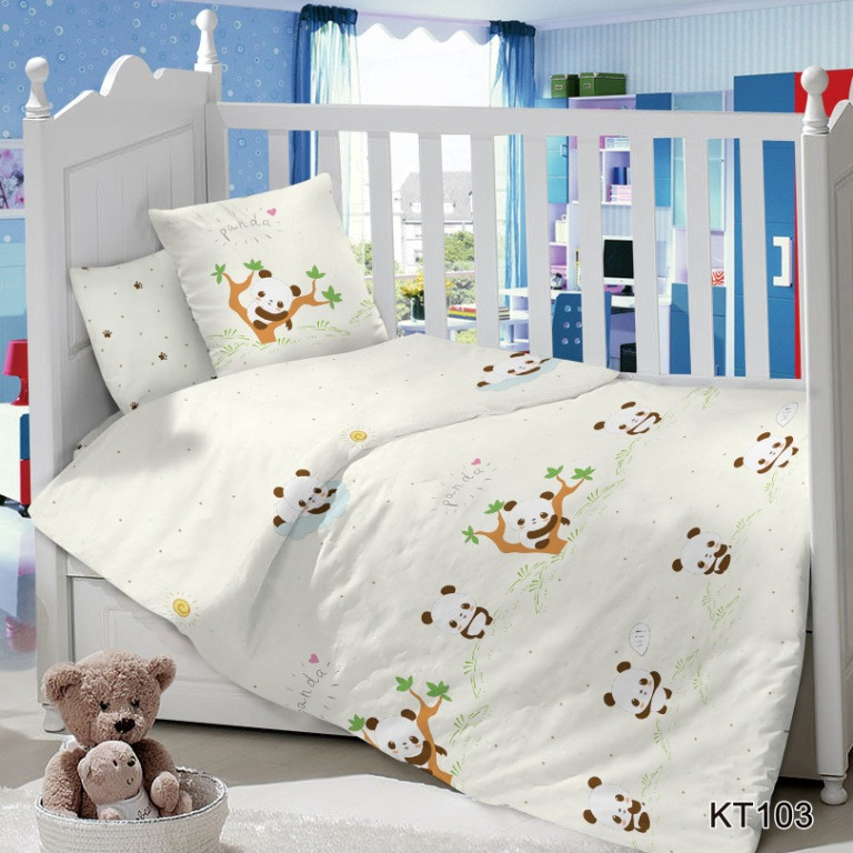 Ясельное постельное белье Baby Time сатин Панды