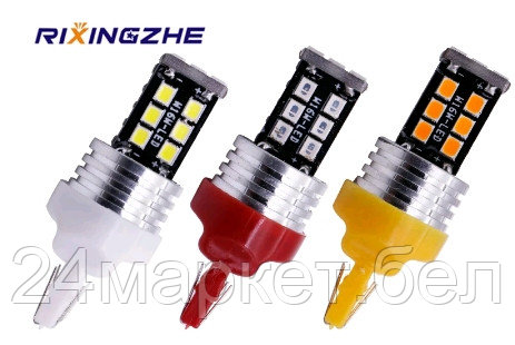 Набор LED ламп. Светодиодный сигнал поворота RXZ, 2 шт Лампа LED T20 7440, желтый свет + Лампа LED СТОП