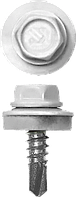 Саморез кровельный по металлу 5.5х19 цинк, шайба с прокл., PT3, RAL 9003 (в упаковке 300 шт.)
