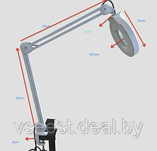 Лампа лупа косметическая SiPL LED на струбцине с крышкой Черная, фото 2