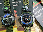 Тактические часы с браслетом из паракорда XINHAO  06, QUARTZ черный циферблат, браслет хаки, хронограф, фото 2