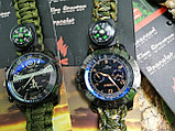 Тактические часы с браслетом из паракорда XINHAO  11, POERSI синий циферблат, хаки  браслет, фото 2