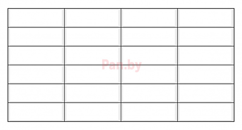 Панель ПВХ (пластиковая) листовая АртДекАрт Плитка Белая черный шов 955*480*3.2
