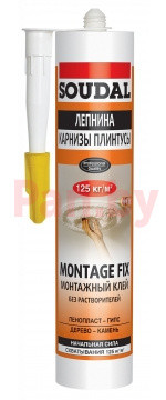 Клей монтажный Soudal 50A Montage Fix Лепнина Карнизы Плинтусы, 280г - фото 1 - id-p98991375