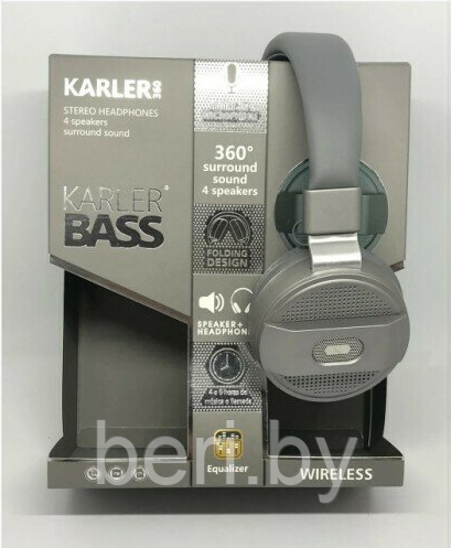 KARLER 360 Наушники беспроводные EXTRA BASS, Bluetooth (360°) 4 динамика+эквалайзер - фото 9 - id-p148831523