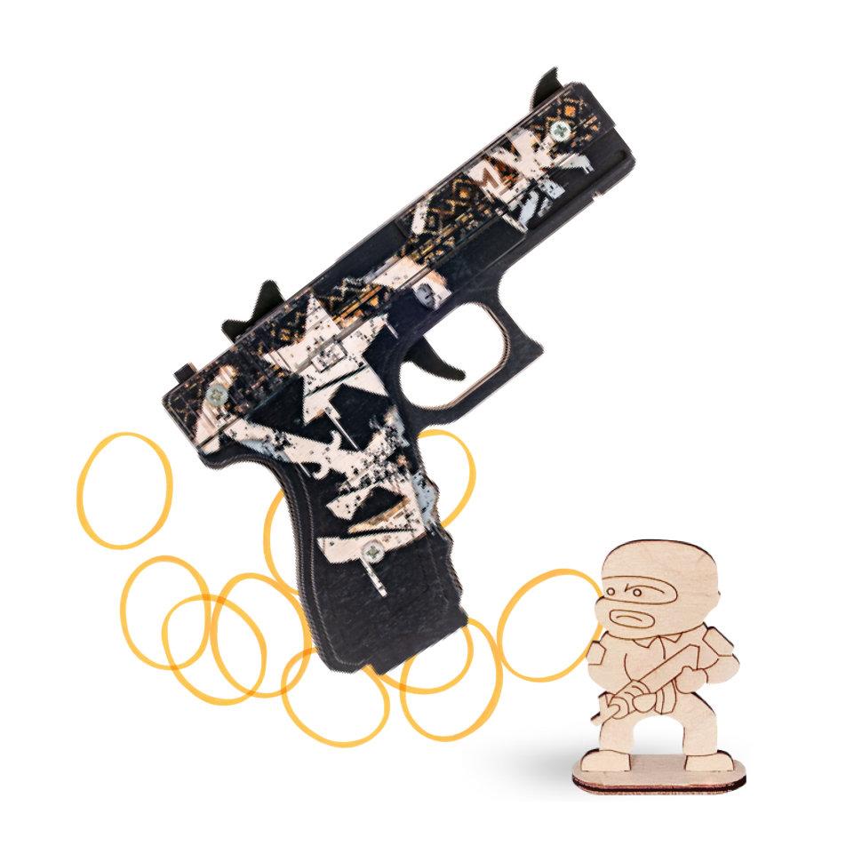 Пистолет «Глок» из игры CS:GO в скине «Пустынный повстанец» (деревянный) ARMA, фото 1
