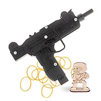 Пистолет-пулемет (автомат) «Узи», игрушка-резинкострел из дерева ARMA