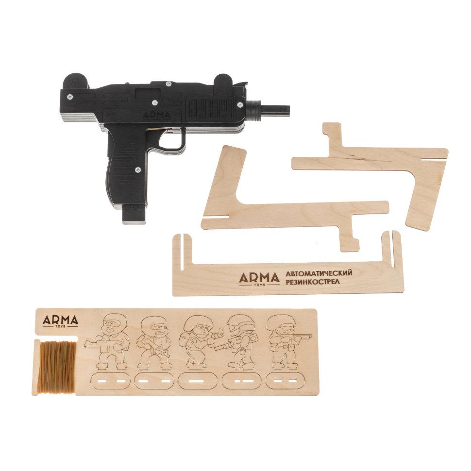 Пистолет-пулемет (автомат) «Узи», игрушка-резинкострел из дерева ARMA - фото 6 - id-p148835228