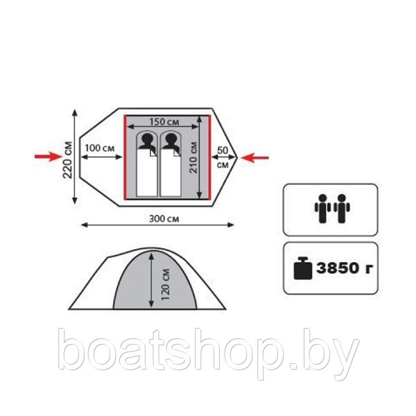 Палатка универсальная TRAMP Lite CAMP 2 (V2) - фото 5 - id-p148908168