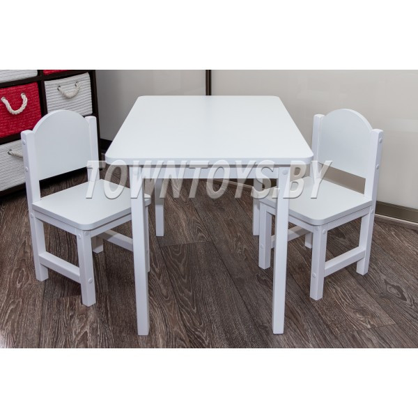 Детский комплект столик и 2 стульчика со скругленными углами арт. SLW-705050+2SDLW-27 (столешница - фото 1 - id-p148918264