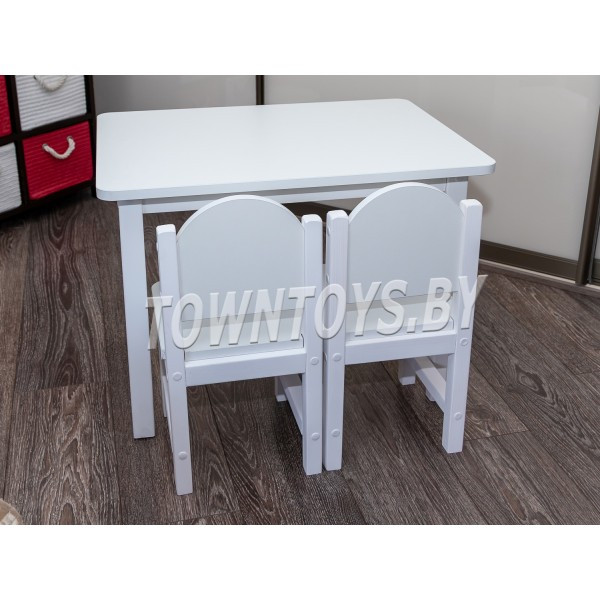 Детский комплект столик и 2 стульчика со скругленными углами арт. SLW-705050+2SDLW-27 (столешница - фото 2 - id-p148918264