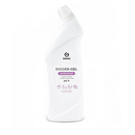 Средство щелочное для прочистки канализационных труб "Digger-gel" Professional , 1000мл, фото 2