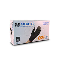 Wally Plastic, перчатки нитриловые, черные, L (100шт/уп)