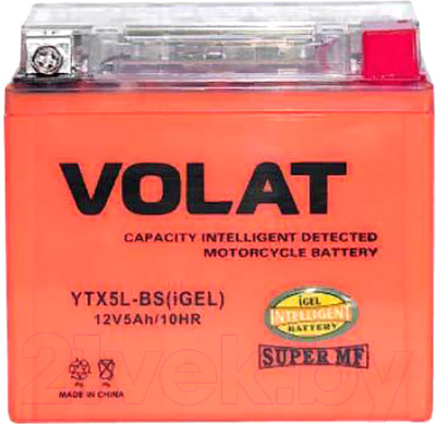 Мотоаккумулятор VOLAT YTX5L-BS iGEL R+ (5 А/ч) (114x71x106) - фото 1 - id-p148977240