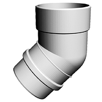 Колено Döcke Lux 45°(пломбир) RAL9003