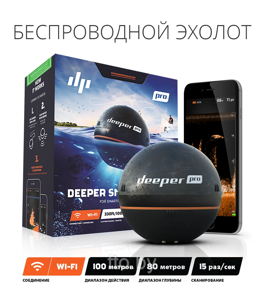 Эхолот Deeper PRO WiFi с крышкой