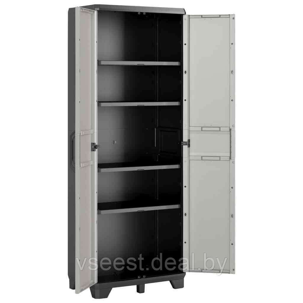 Шкаф пластиковый высокий GEAR BK/GL KETER, черно-серый, 9793000 ( spr) - фото 3 - id-p149011627