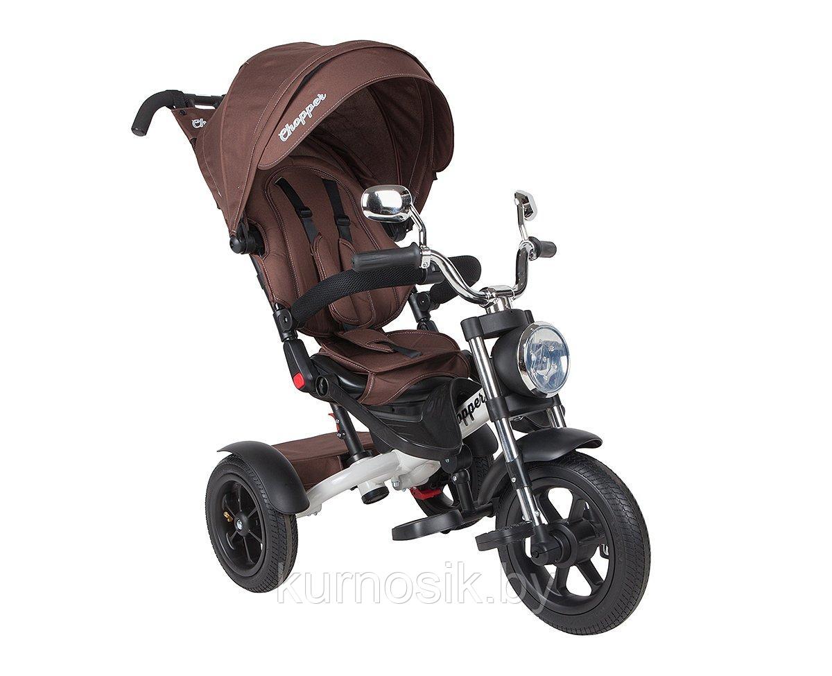 Детский велосипед трехколесный Chopper Trike, колеса 12\10 (поворотное сиденье) коричневый