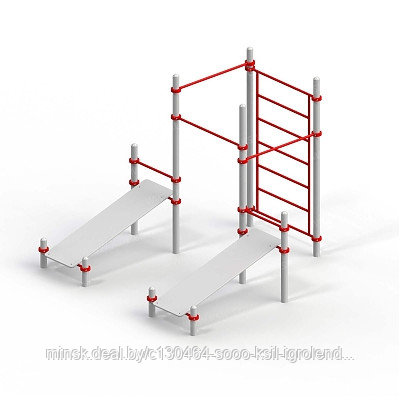 Комплекс из 3 турников, 2 скамеек для пресса и шведской стенки арт. 006457