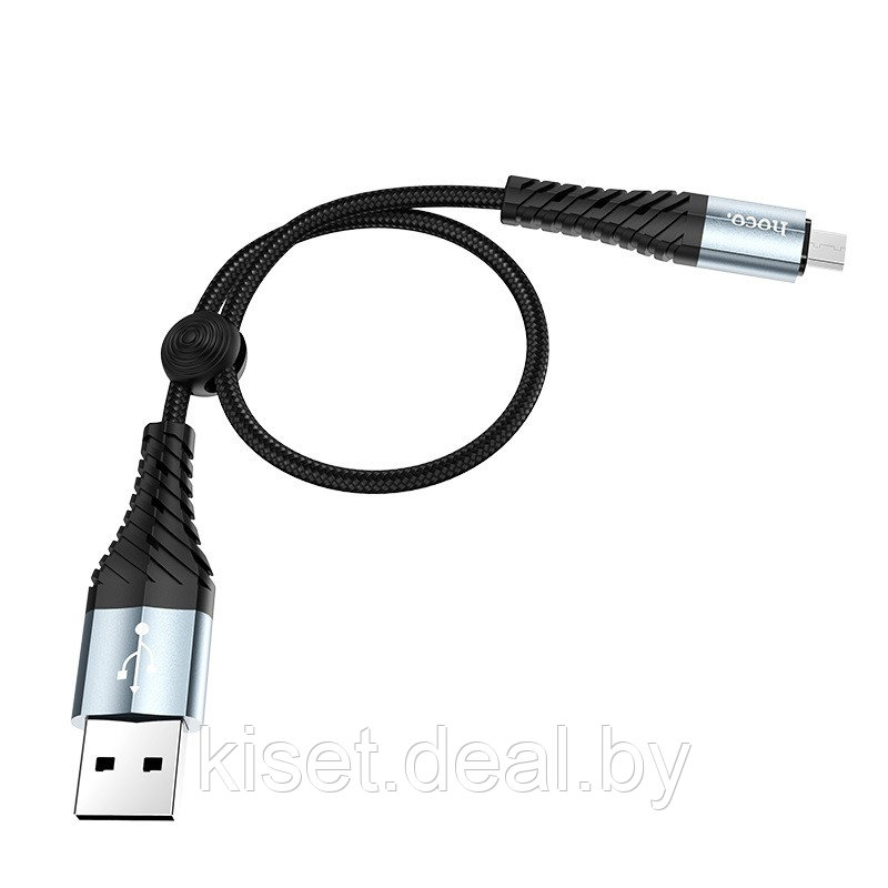 Кабель HOCO X38 Micro-USB 2.4A 0.25m черный - фото 1 - id-p149014276