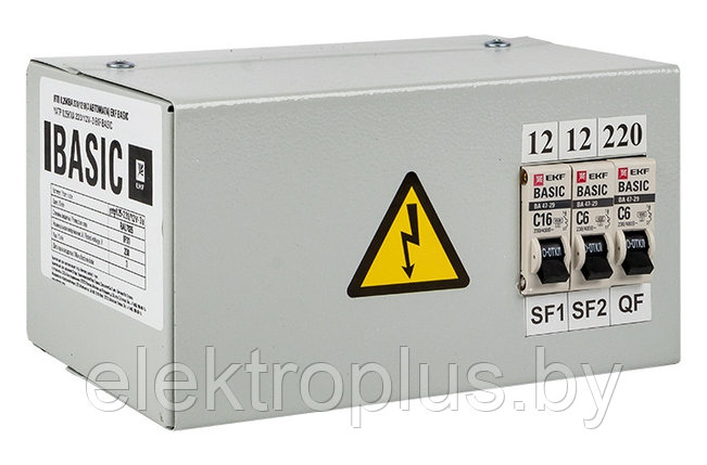 Ящик с понижающим трансформатором ЯТП 0,25кВА 220/12В IP31 (3 автомата) EKF Basic, фото 2