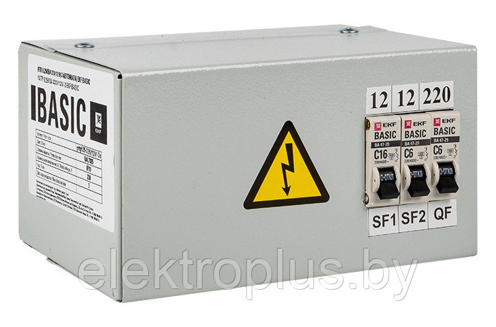 Ящик с понижающим трансформатором ЯТП 0,25кВА 220/12В IP31 (3 автомата) EKF Basic