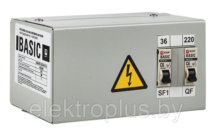 Ящик с понижающим трансформатором ЯТП 0,25кВА 220/24В IP31(2 автомата) EKF Basic, фото 2