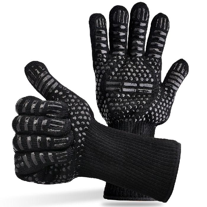 Перчатки для барбекю жаропрочные в комплекте 2 штуки (черные) - фото 1 - id-p149035028