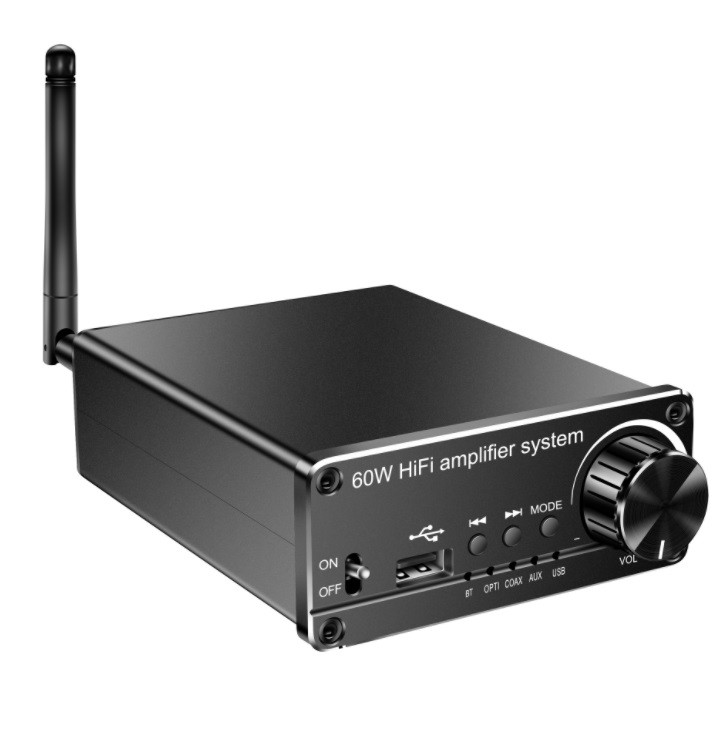 Аудио-преобразователь с усилителем для пассивной акустики Hi-Fi, 60Вт, черный 555370