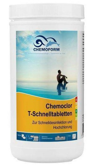 Химия для бассейна хлор CHEMOFORM Кемохлор-Т-быстрорастворимые таблетки 20г, 1кг