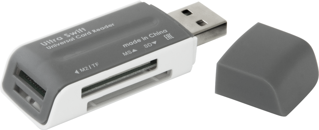 Универсальный картридер Defender Ultra Swift USB 2.0, 4 слота, #83260 - фото 2 - id-p149058748
