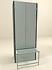 Шкаф металлический гардеробный 1750*700*500 с выдвижной скамейкой