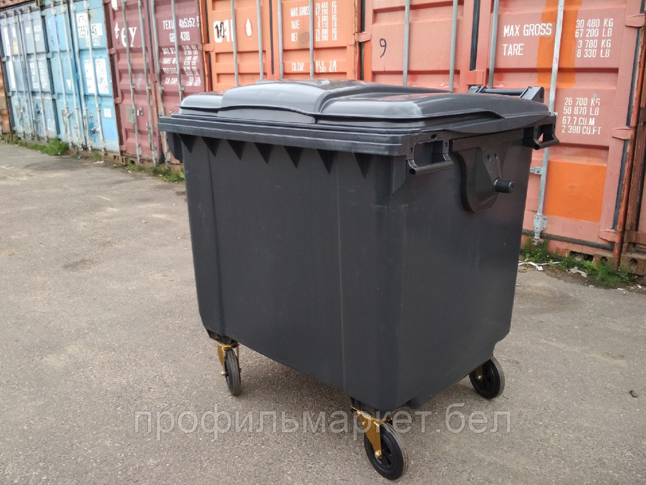 Цена с НДС. Пластиковый контейнер для мусора ESE 1100 л серый, Германия. - фото 2 - id-p73161475