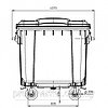 Пластиковый контейнер для мусора ESE 1100 л зеленый, фото 3
