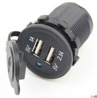 Гнездо прикуривателя 12-24V 2USB-порта (5В 1А+5В 2.1А)