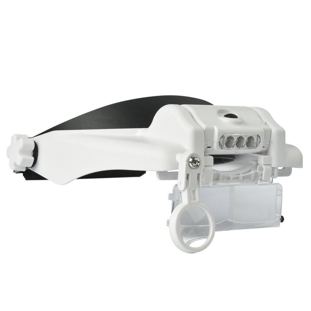 Бинокуляр Лупа-очки с подсветкой 3 LED helmet magnifier MG 81000S - фото 5 - id-p149082901