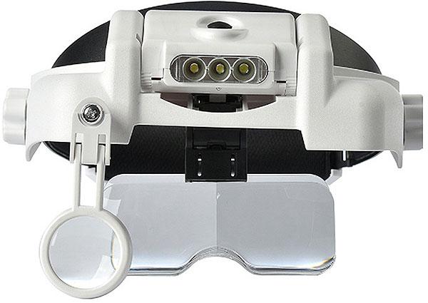Бинокуляр Лупа-очки с подсветкой 3 LED helmet magnifier MG 81000S - фото 2 - id-p149082901
