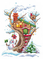Набор для вышивания крестом «Дома на деревьях. Снежный »