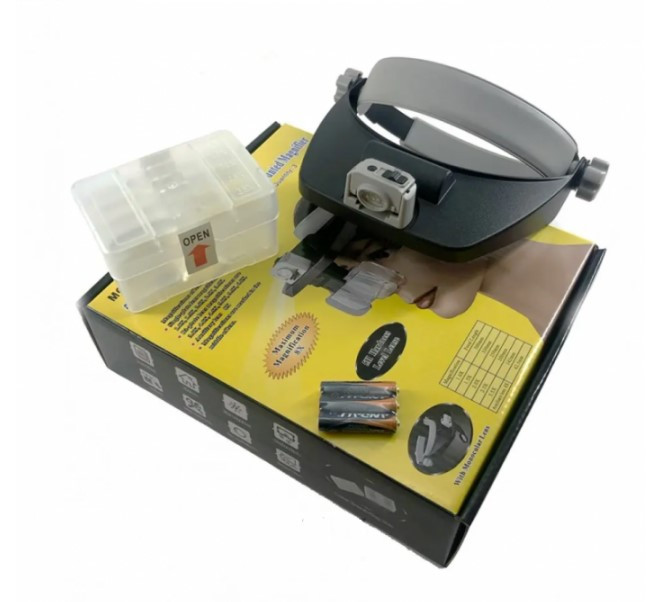 Бинокуляр 5led cold and warm light Source head-mounted magnifier MG81001RD - фото 4 - id-p149100391