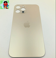 Задняя крышка (стекло) для Apple iPhone 12 Pro MAX, цвет: золото (широкое отверстие под камеру)
