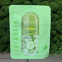 Тканевая маска с экстрактом огурца Jigott Cucumber Real Ampoule Mask