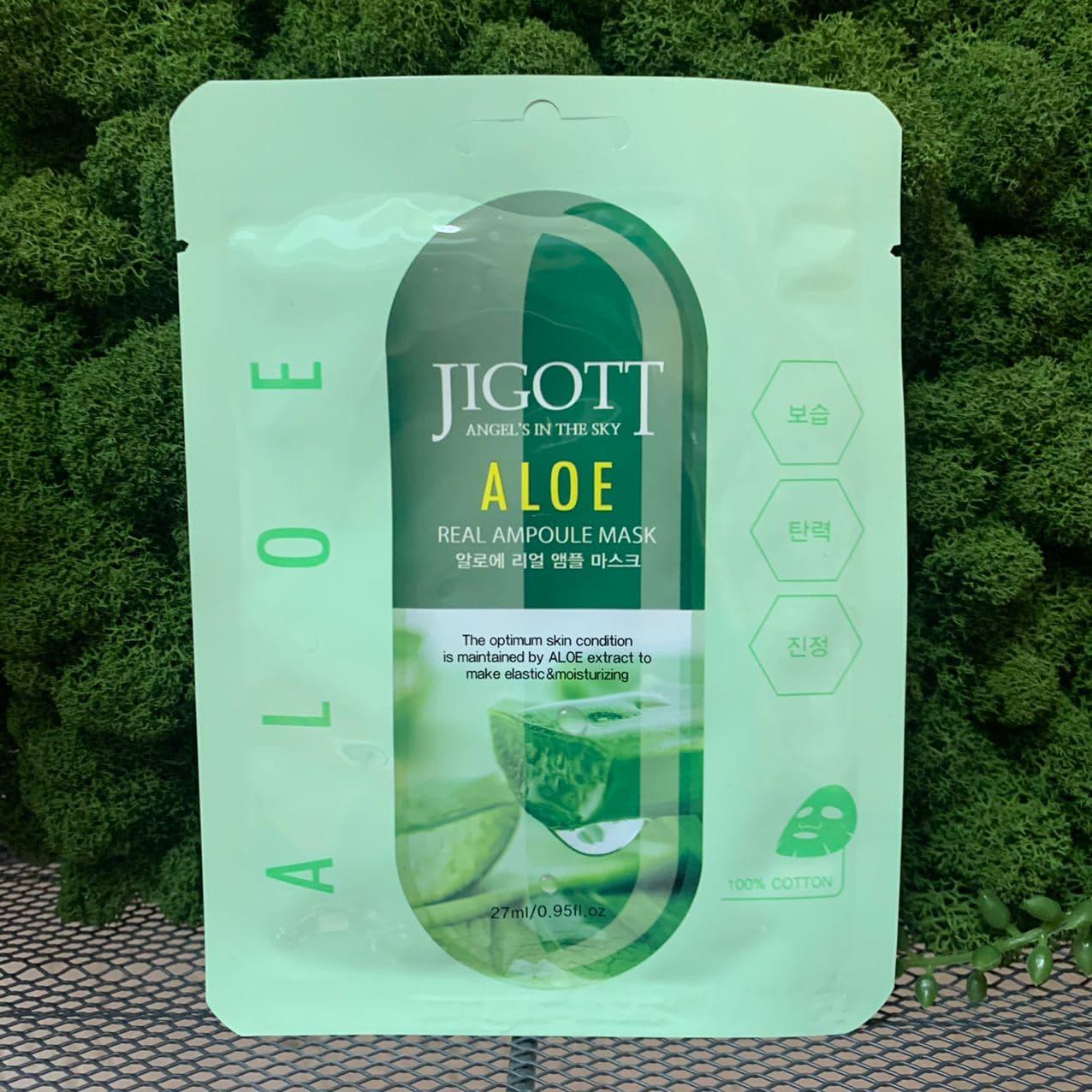 Тканевая маска с экстрактом алоэ JIGOTT ALOE REAL AMPOULE MASK - фото 1 - id-p149139478